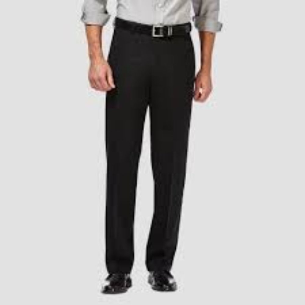 Haggar Men's Premium Signature Khaki Slim Tapered Fit Permanent Crease P…